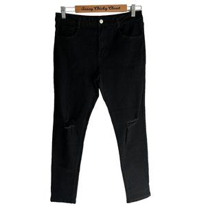 KITTENISH‎ Black Distressed Ladies Denim, L